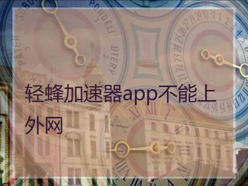轻蜂加速器app不能上外网