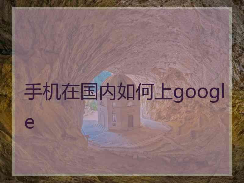 手机在国内如何上google