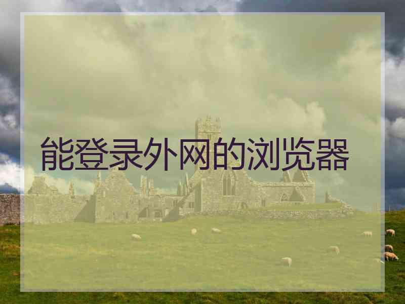 能登录外网的浏览器