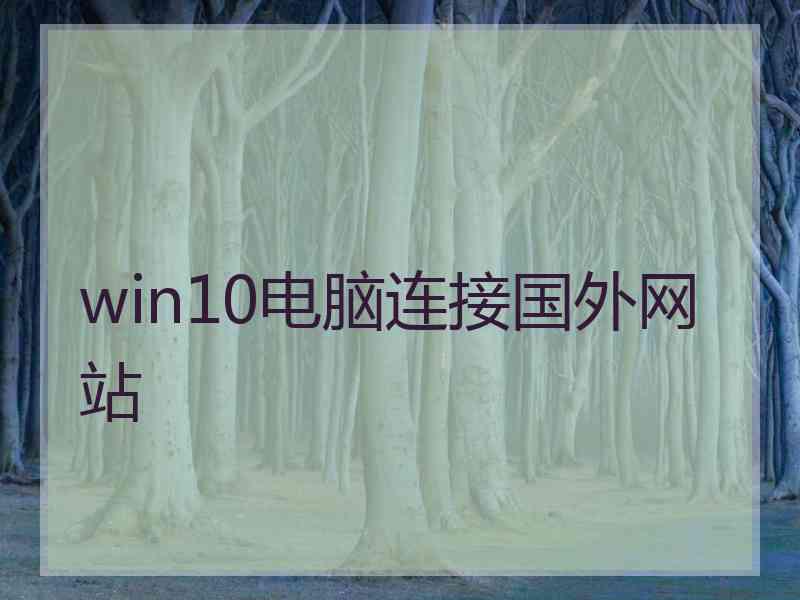 win10电脑连接国外网站