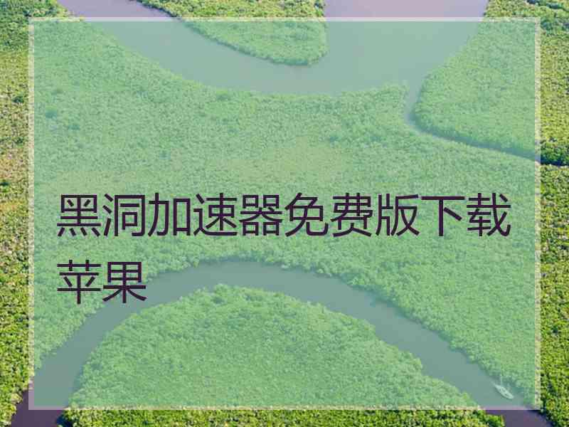 黑洞加速器免费版下载苹果