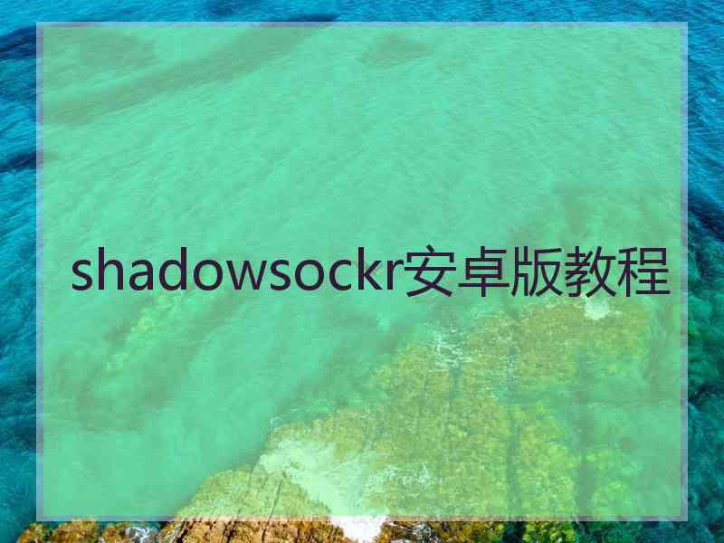 shadowsockr安卓版教程