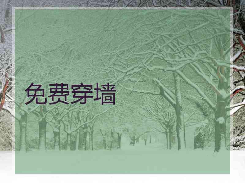 免费穿墙