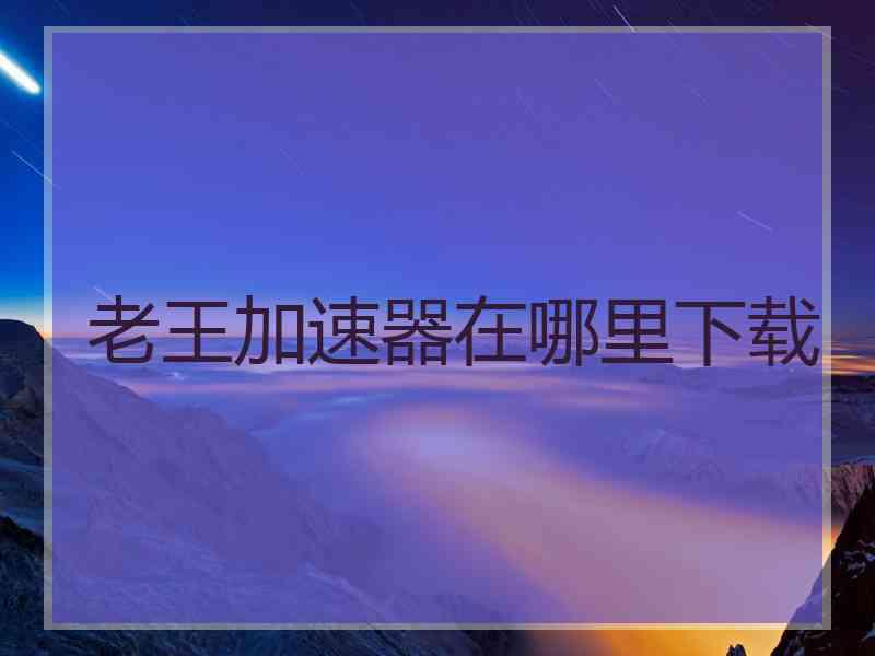 老王加速器在哪里下载
