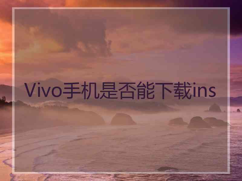 Vivo手机是否能下载ins
