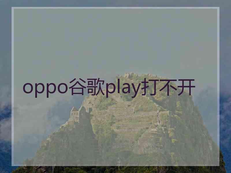 oppo谷歌play打不开