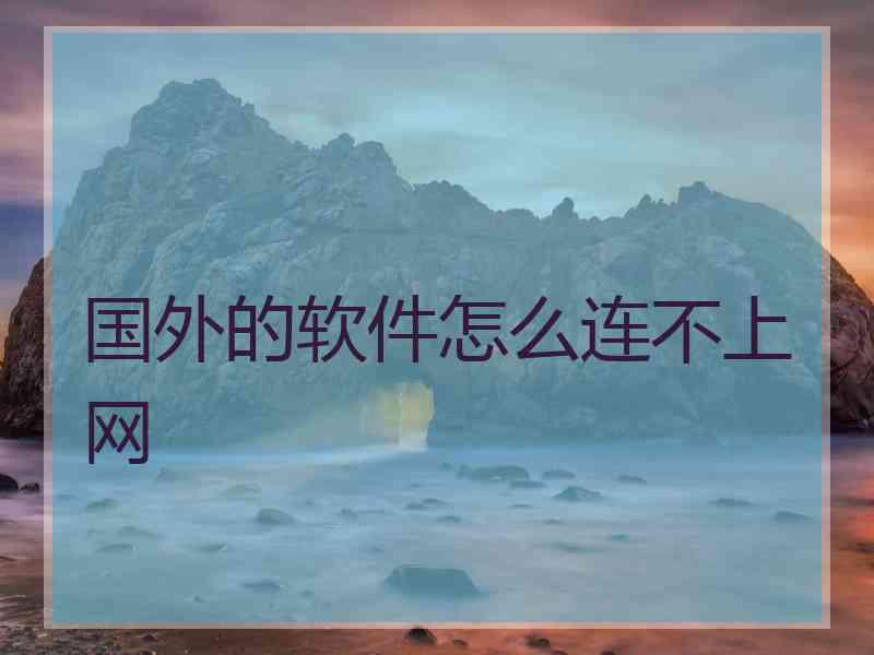 国外的软件怎么连不上网