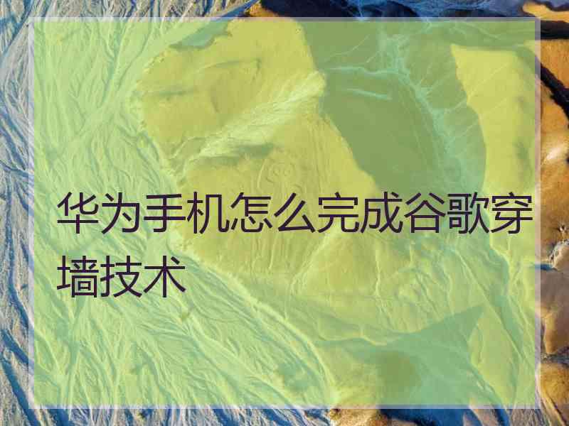 华为手机怎么完成谷歌穿墙技术