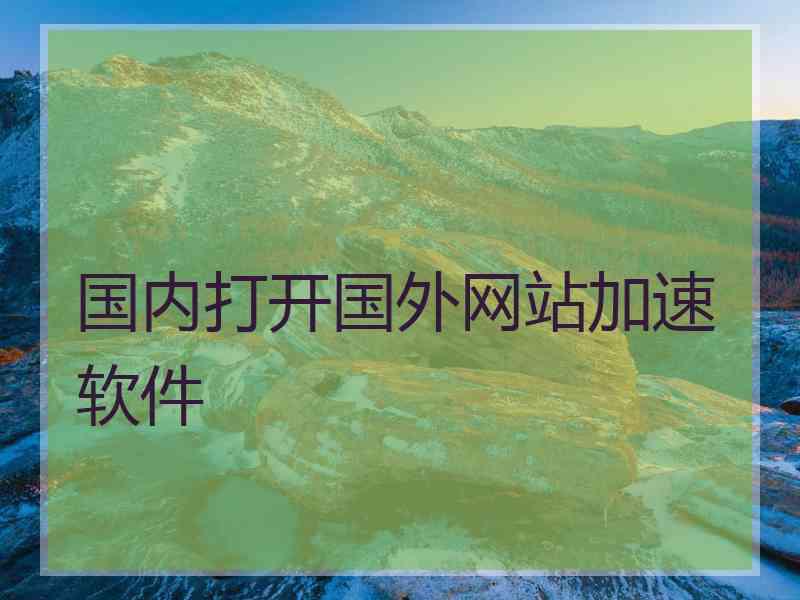 国内打开国外网站加速软件
