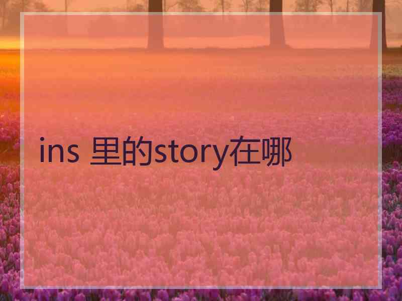 ins 里的story在哪
