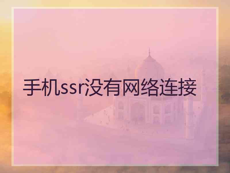 手机ssr没有网络连接