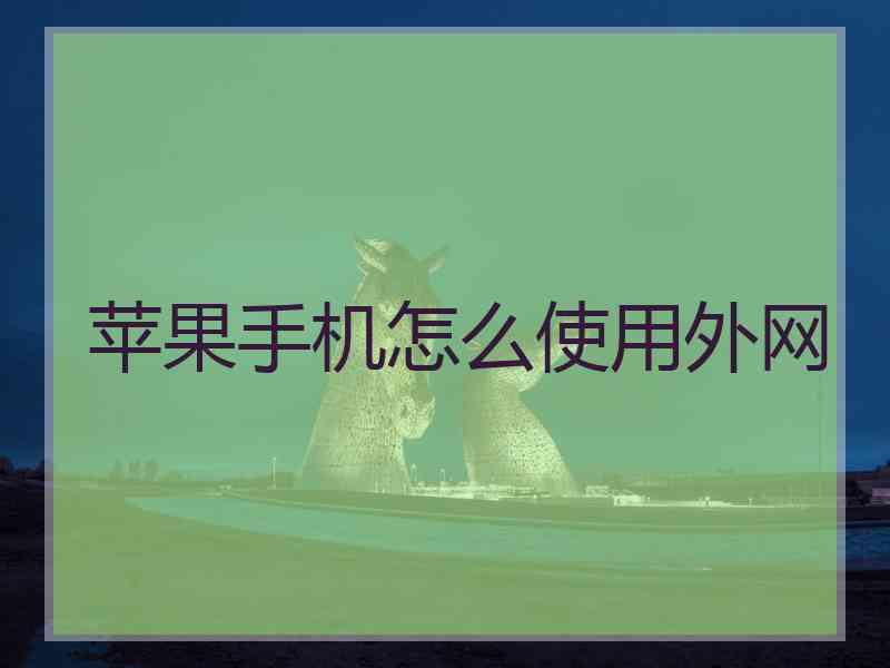 苹果手机怎么使用外网