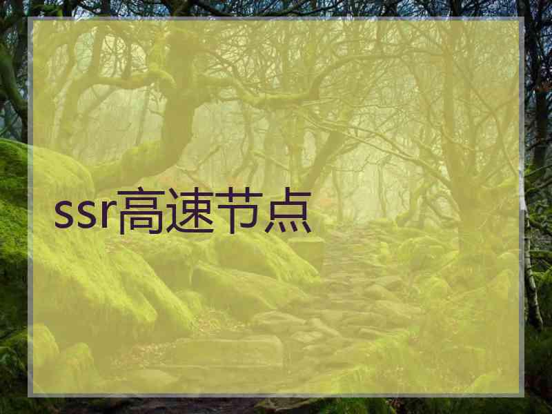 ssr高速节点