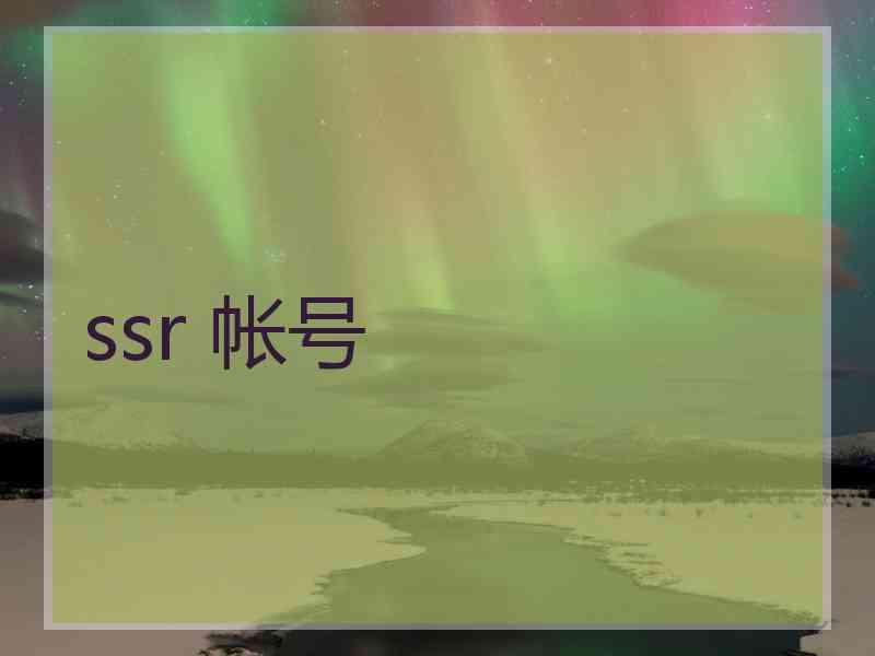 ssr 帐号
