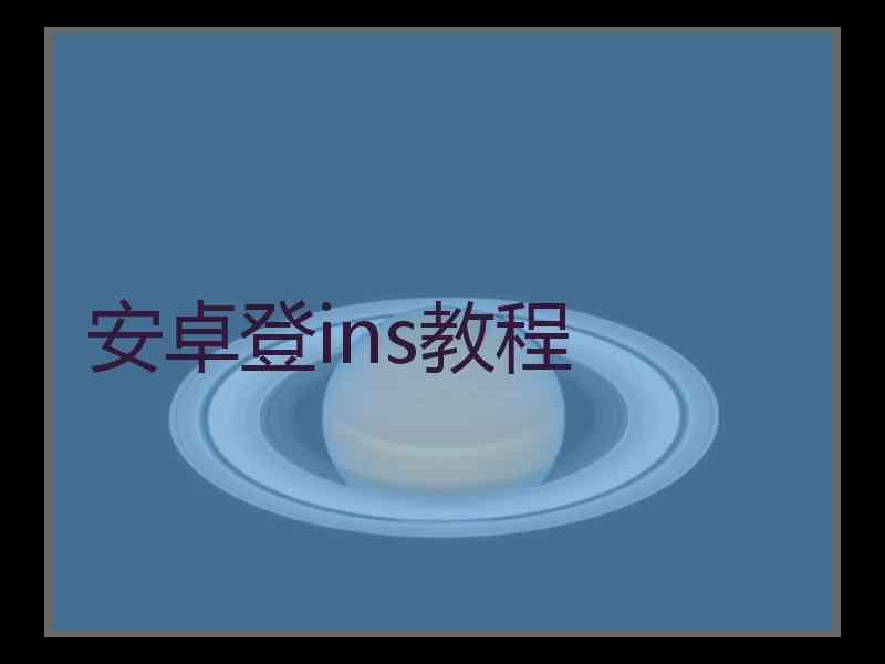 安卓登ins教程