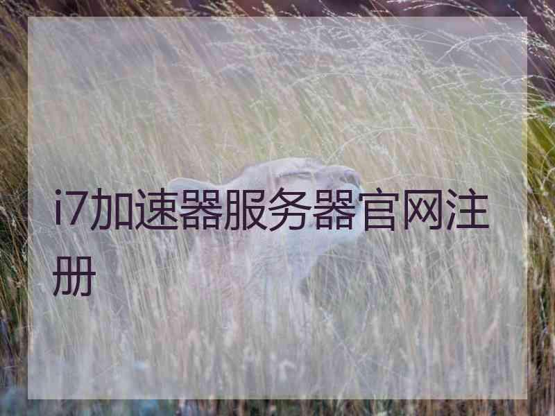i7加速器服务器官网注册