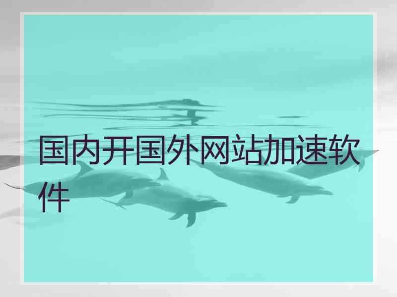 国内开国外网站加速软件