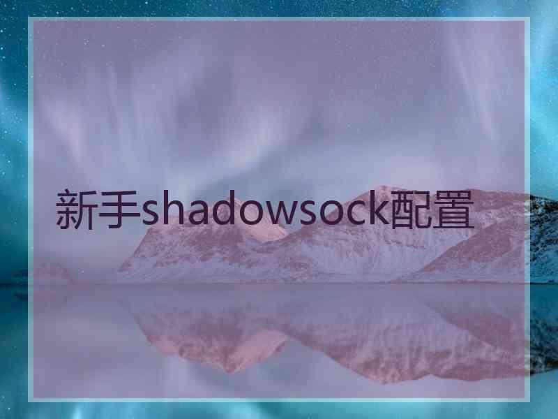 新手shadowsock配置