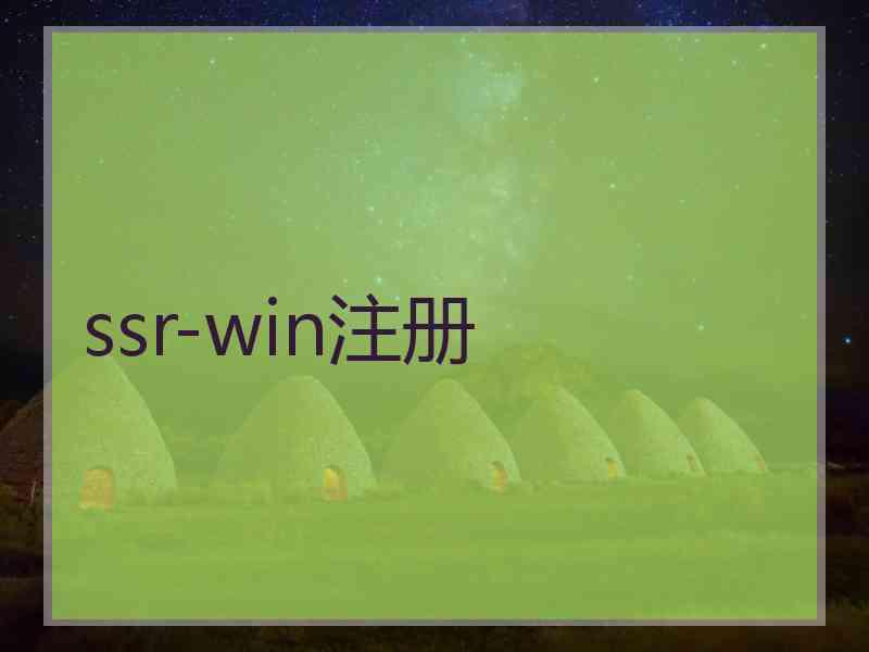 ssr-win注册