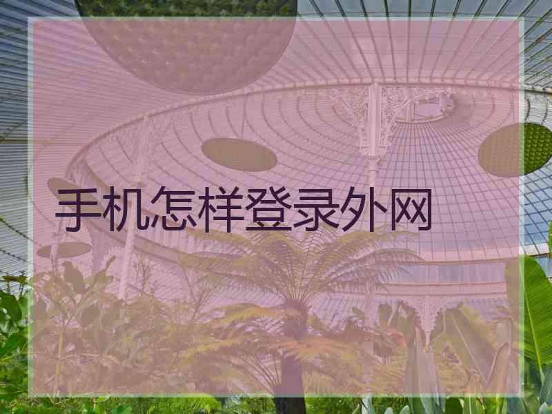 手机怎样登录外网