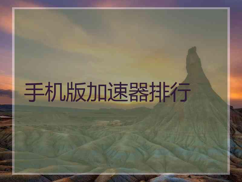 手机版加速器排行