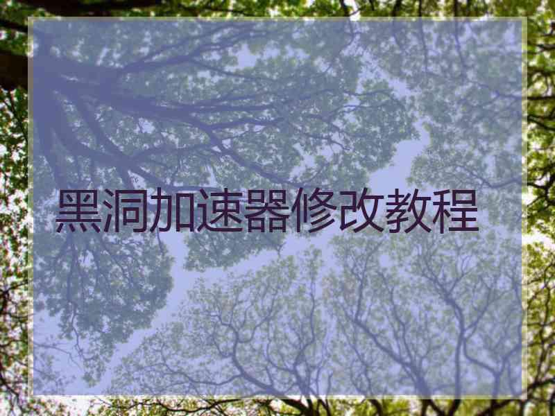 黑洞加速器修改教程