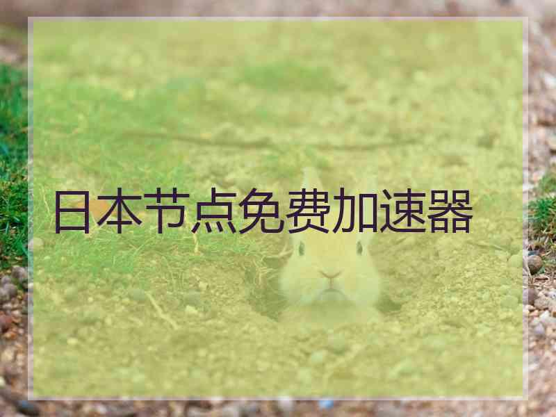 日本节点免费加速器