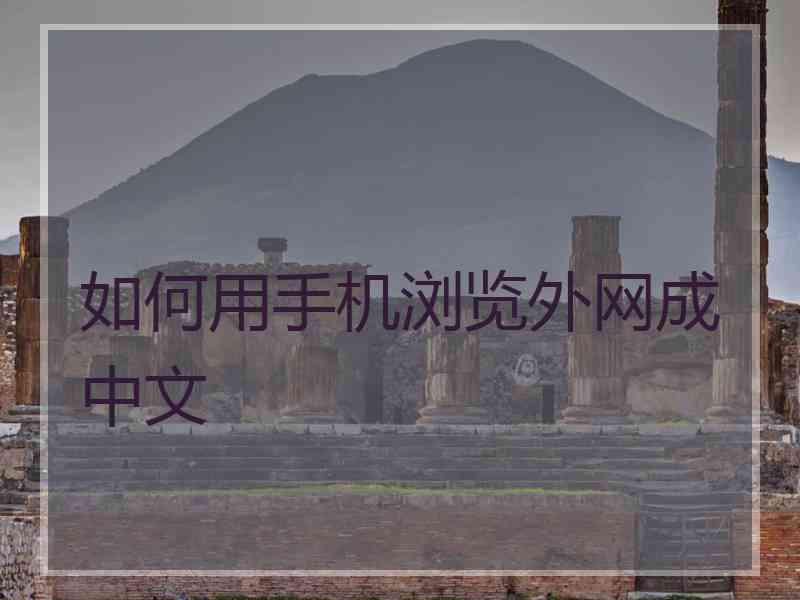 如何用手机浏览外网成中文