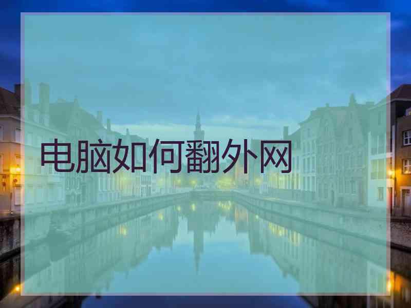 电脑如何翻外网